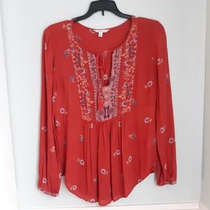 LUCKY BRAND rust orange blouse, Small